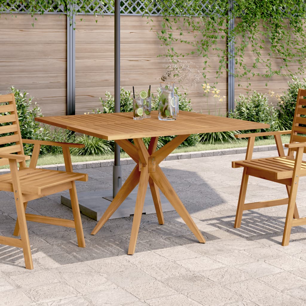 vidaXL Garden Table Square 110x110x75 cm Solid Wood Acacia - Brown