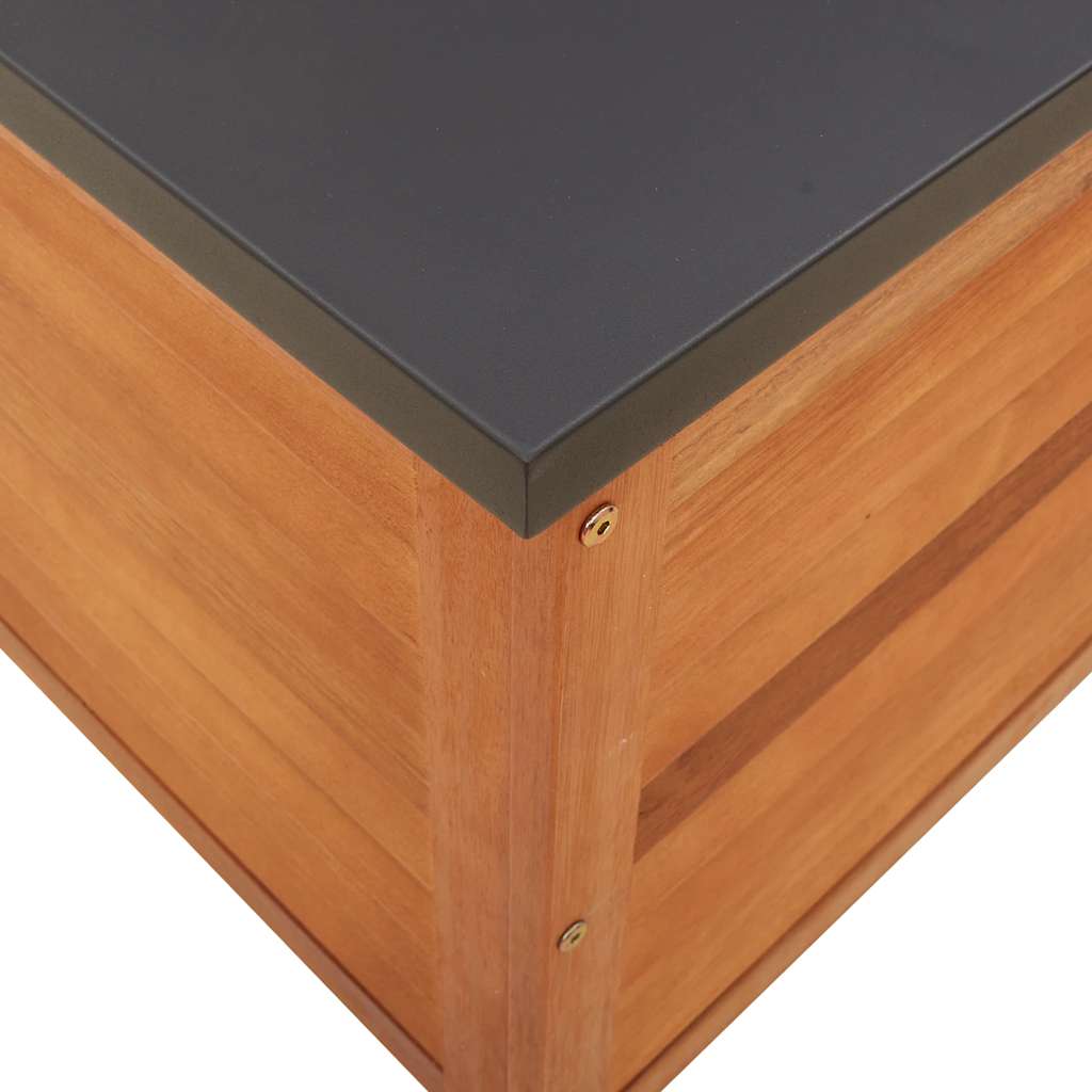 vidaXL Garden Storage Box 60x50x55 cm Solid Wood Eucalyptus - Brown