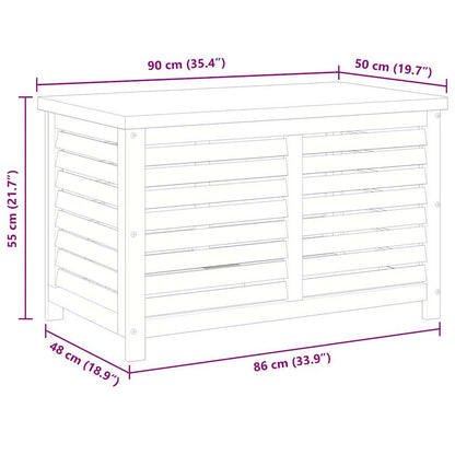 vidaXL Garden Storage Box 90x48x55 cm Solid Wood Eucalyptus - Brown