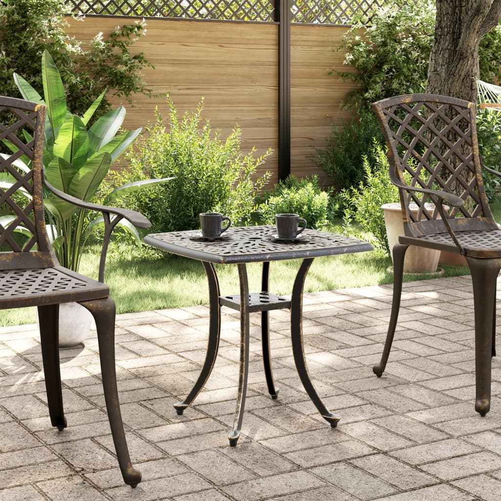 vidaXL Garden Table Bronze 53x53x53 cm Cast Aluminium - Brown