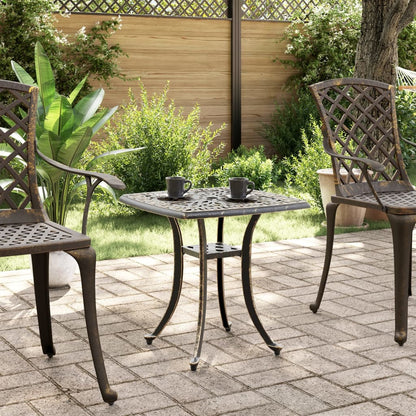 vidaXL Garden Table Bronze 53x53x53 cm Cast Aluminium - Brown