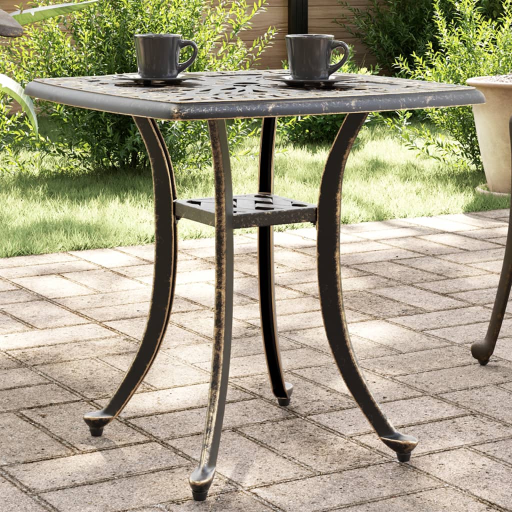 vidaXL Garden Table Bronze 53x53x53 cm Cast Aluminium - Brown