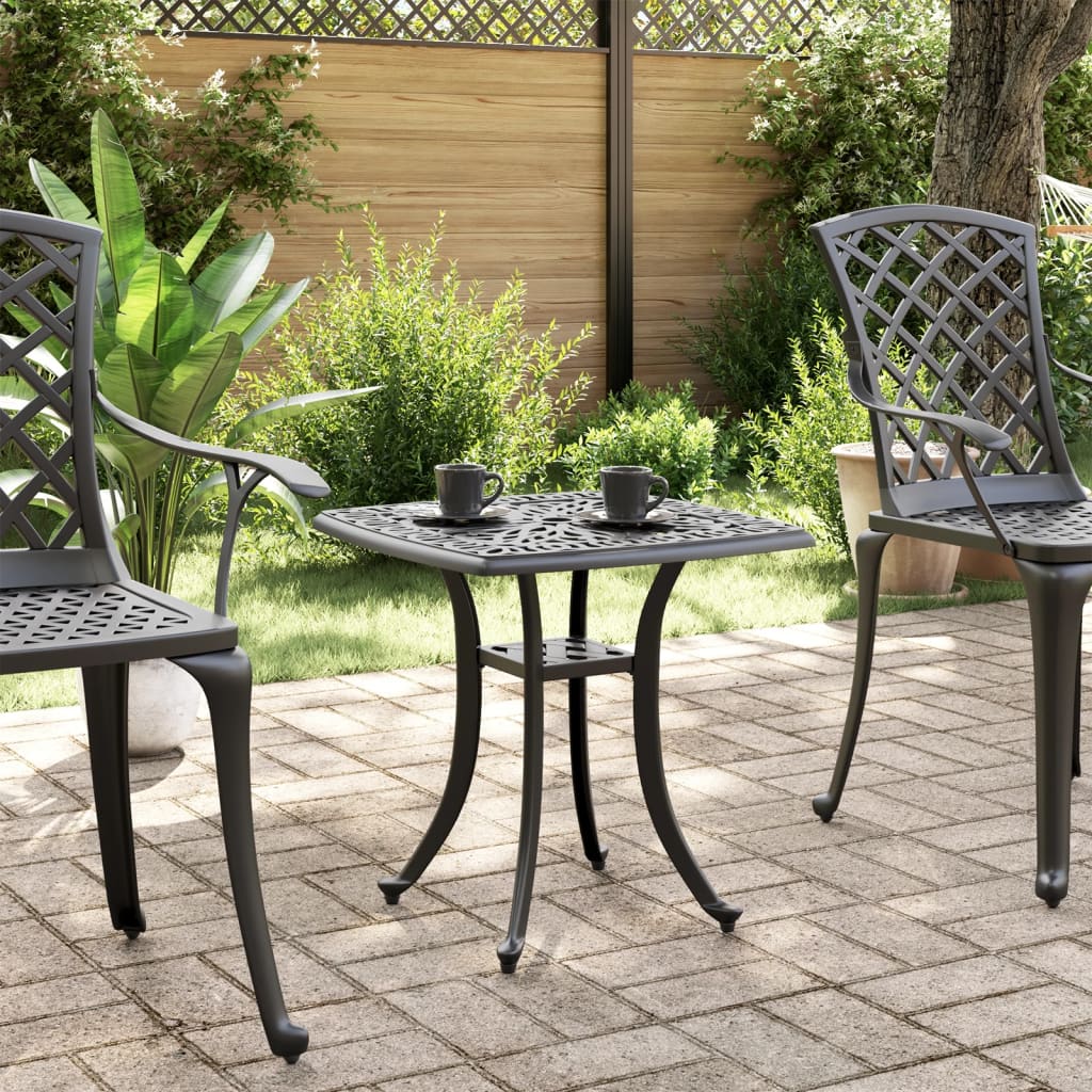 vidaXL Garden Table Black 53x53x53 cm Cast Aluminium