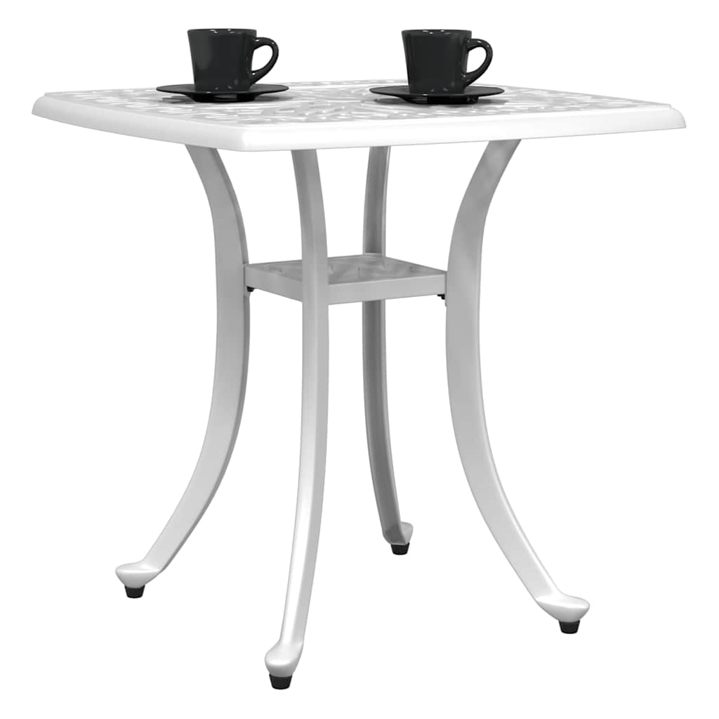 vidaXL Garden Table White 53x53x53 cm Cast Aluminium