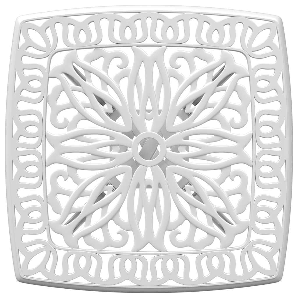 vidaXL Garden Table White 53x53x53 cm Cast Aluminium