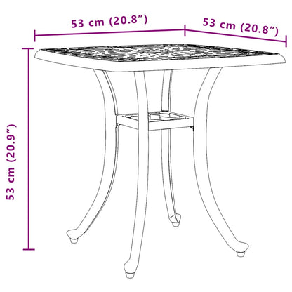 vidaXL Garden Table White 53x53x53 cm Cast Aluminium