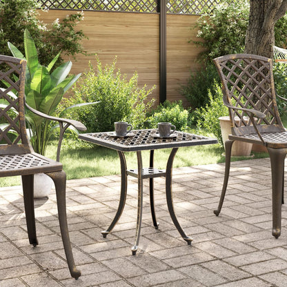 vidaXL Garden Table Bronze 53x53x53 cm Cast Aluminium - Brown - 26080