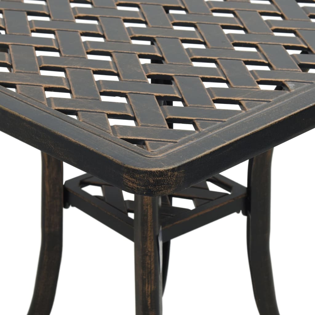 vidaXL Garden Table Bronze 53x53x53 cm Cast Aluminium - Brown - 26080