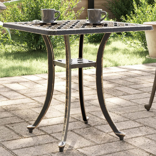 vidaXL Garden Table Bronze 53x53x53 cm Cast Aluminium - Brown - 26080