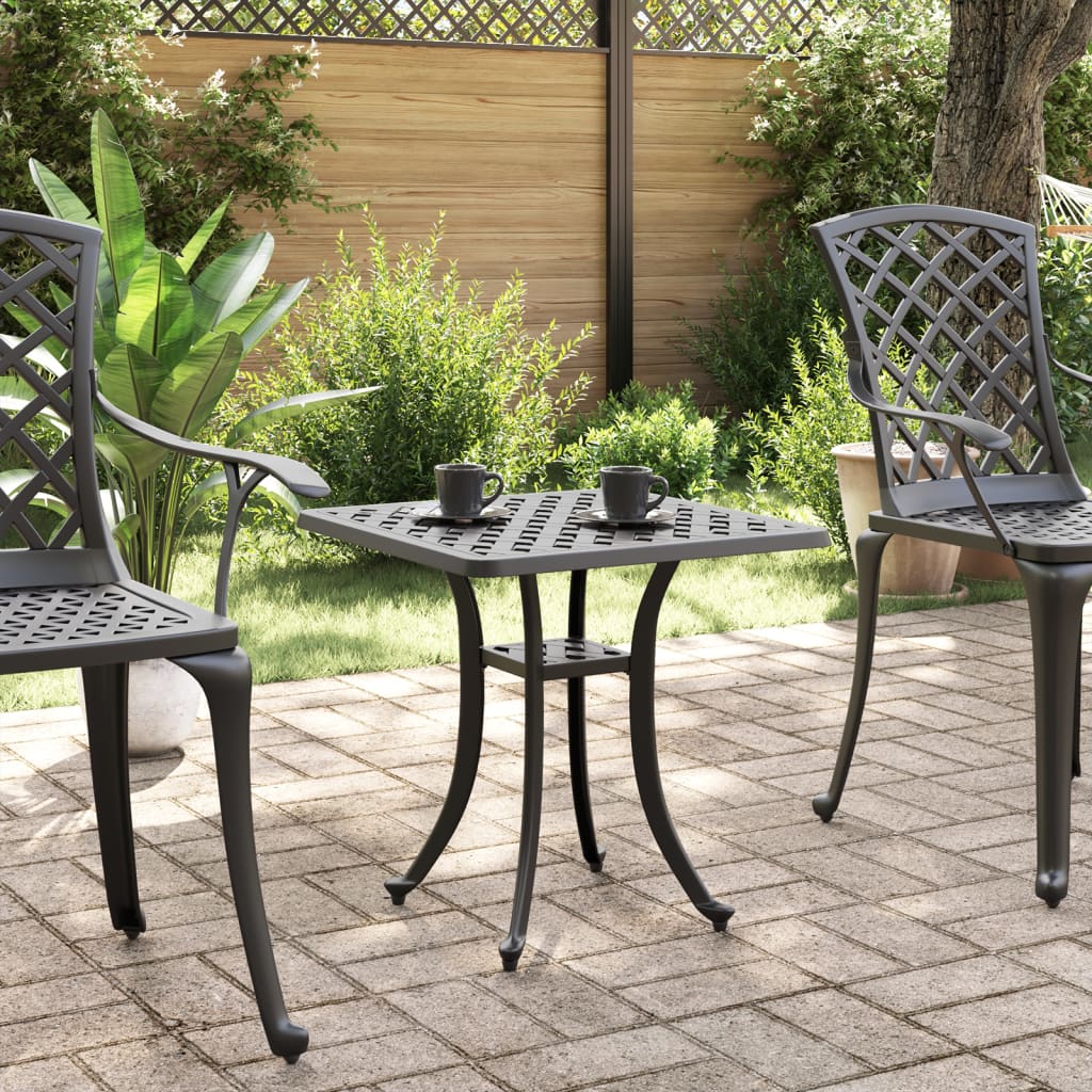 vidaXL Garden Table Black 53x53x53 cm Cast Aluminium - 26084