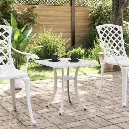 vidaXL Garden Table White 53x53x53 cm Cast Aluminium - 26093