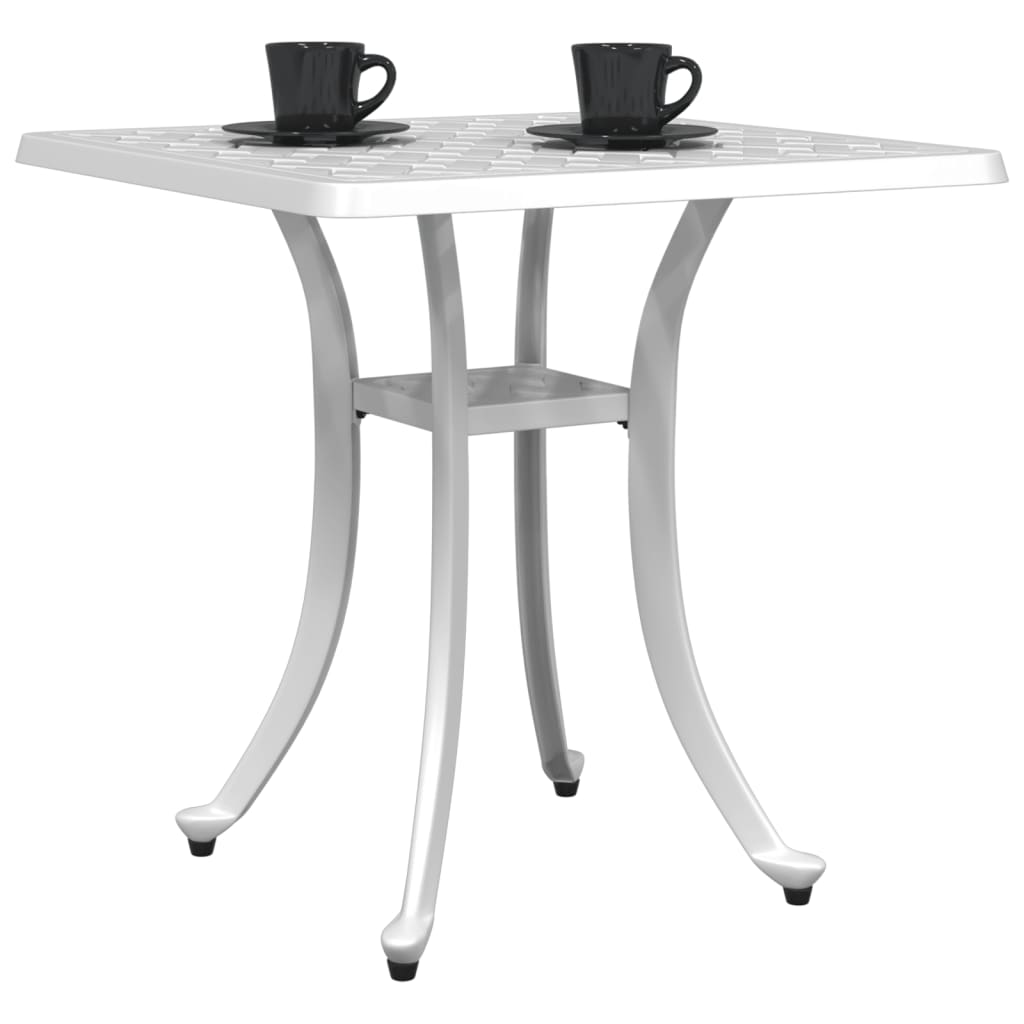 vidaXL Garden Table White 53x53x53 cm Cast Aluminium - 26093