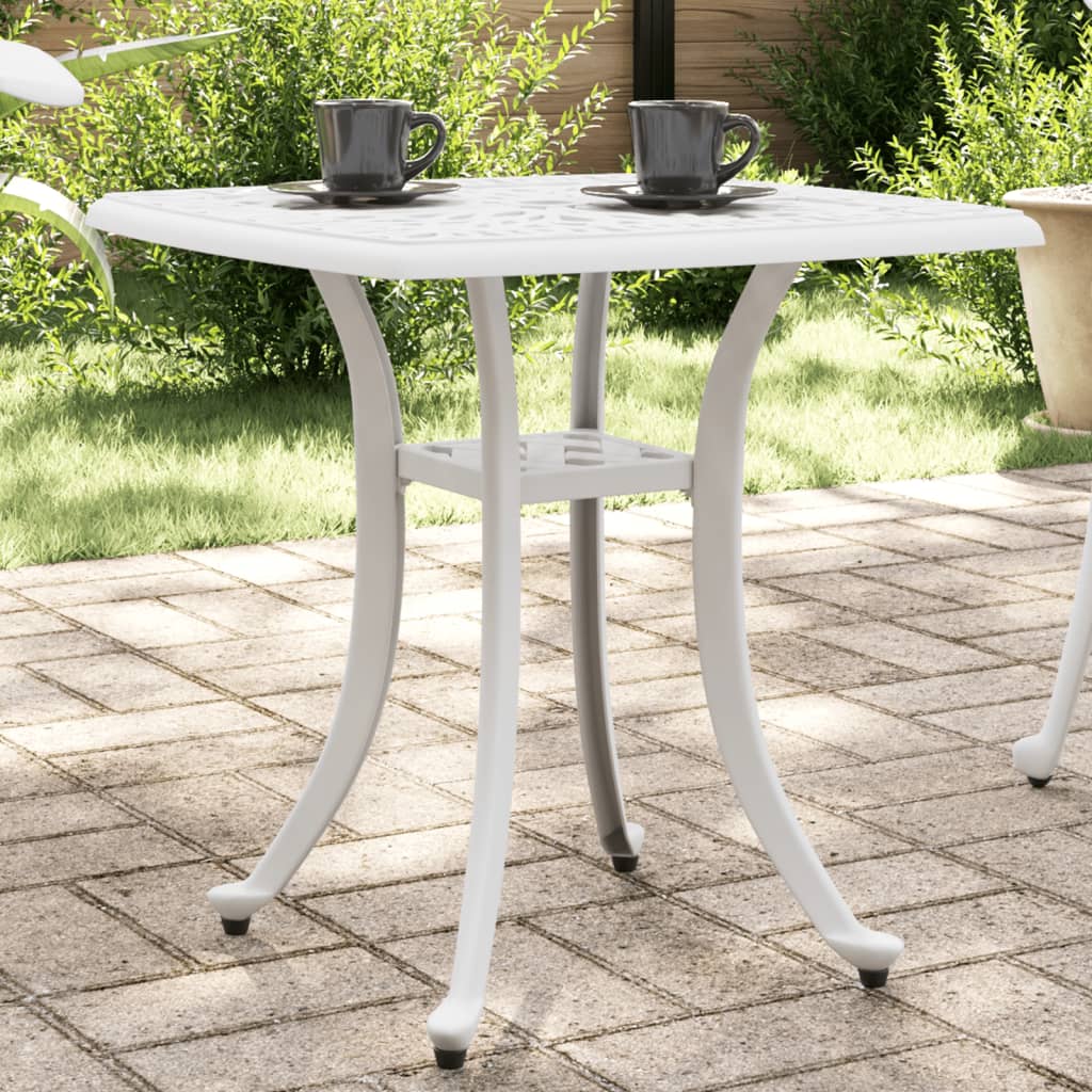 vidaXL Garden Table White 53x53x53 cm Cast Aluminium - 26093