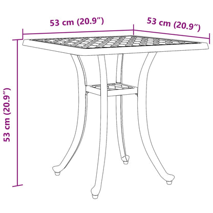 vidaXL Garden Table Green 53x53x53 cm Cast Aluminium - 26094