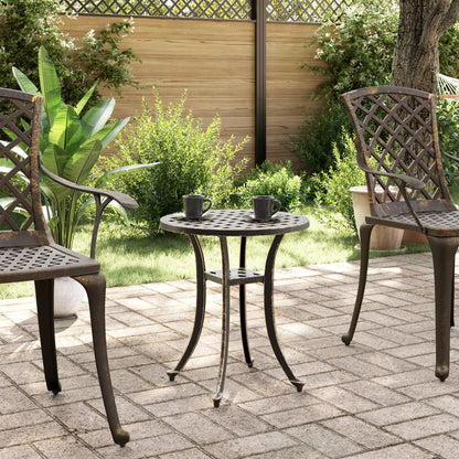 vidaXL Garden Table Bronze Ø48x53 cm Cast Aluminium - Brown