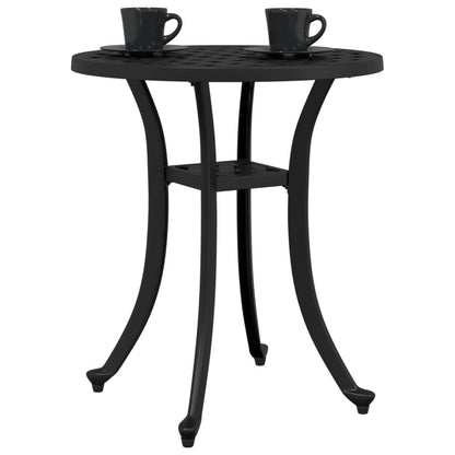 vidaXL Garden Table Black Ø48x53 cm Cast Aluminium