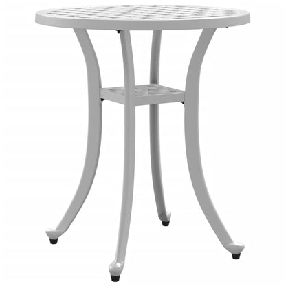 vidaXL Garden Table White Ø48x53 cm Cast Aluminium