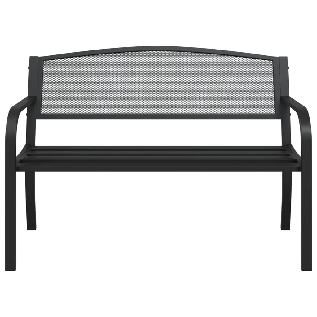vidaXL Garden Bench 119 cm Black Steel