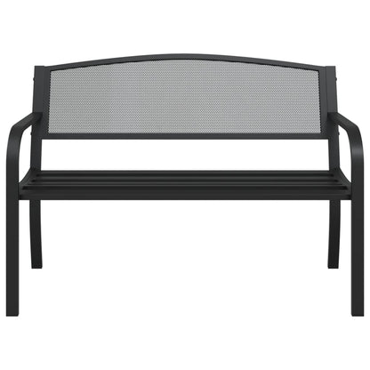 vidaXL Garden Bench 119 cm Black Steel