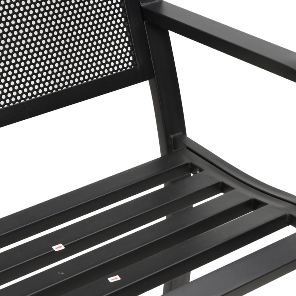 vidaXL Garden Bench 119 cm Black Steel