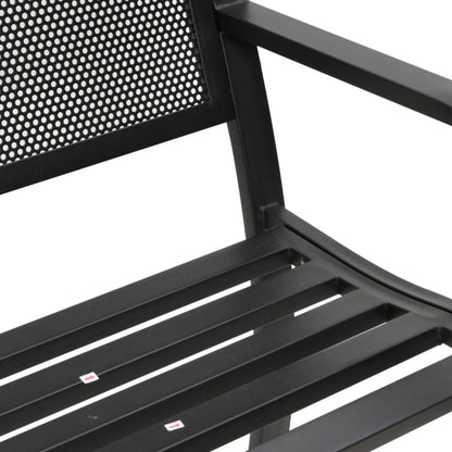 vidaXL Garden Bench 119 cm Black Steel