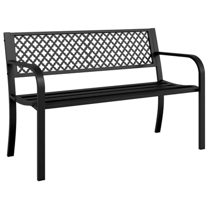 vidaXL Garden Bench 119 cm Black Steel - 31543