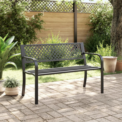 vidaXL Garden Bench 119 cm Black Steel - 31543