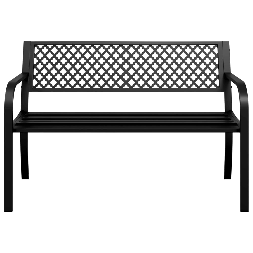 vidaXL Garden Bench 119 cm Black Steel - 31543