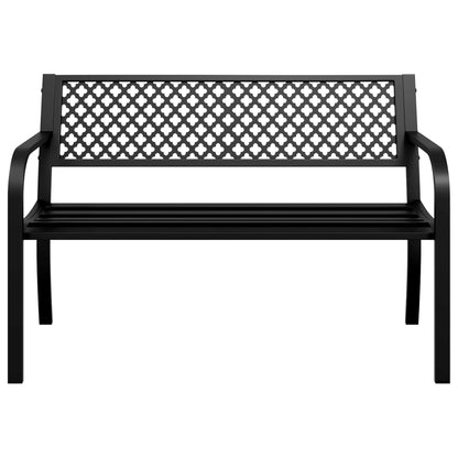 vidaXL Garden Bench 119 cm Black Steel - 31543