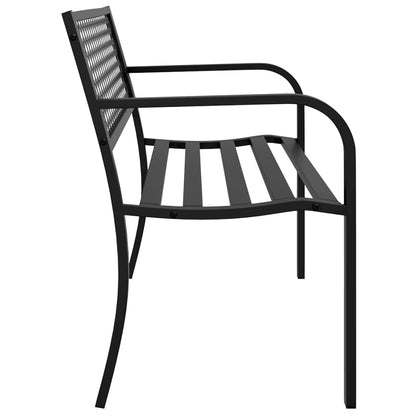 vidaXL Garden Bench 119 cm Black Steel - 31543