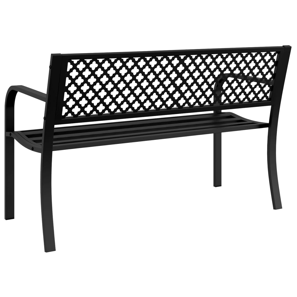 vidaXL Garden Bench 119 cm Black Steel - 31543