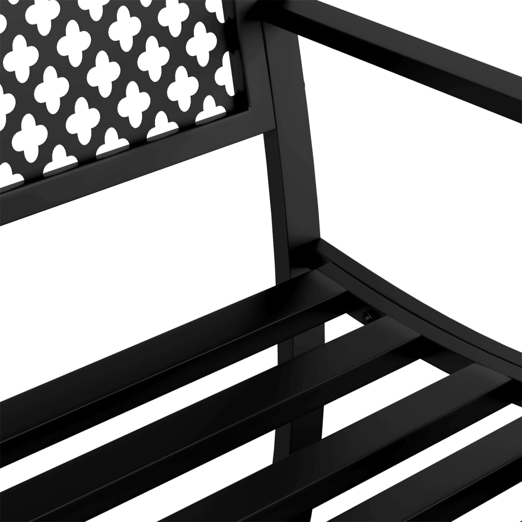 vidaXL Garden Bench 119 cm Black Steel - 31543