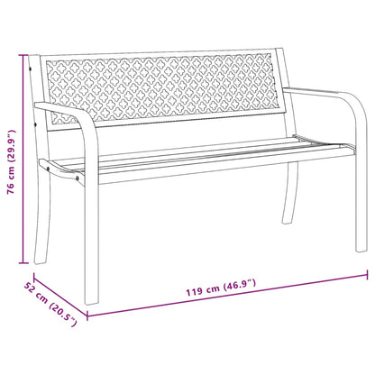 vidaXL Garden Bench 119 cm Black Steel - 31543