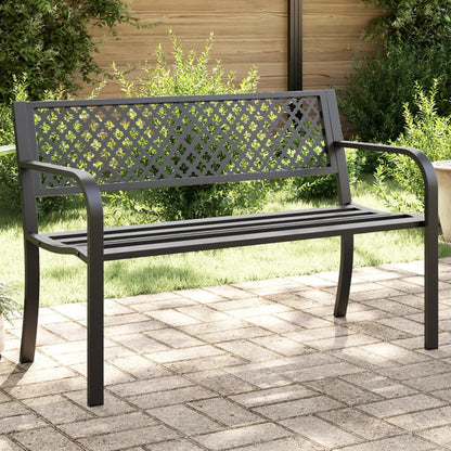 vidaXL Garden Bench 119 cm Black Steel - 31543