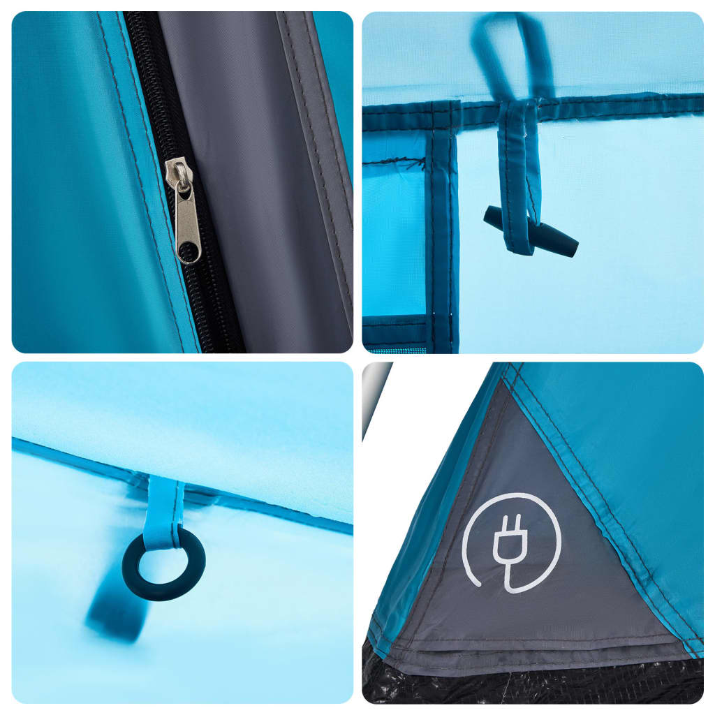 vidaXL Family Tent with Porch 9-Person Blue Quick Release