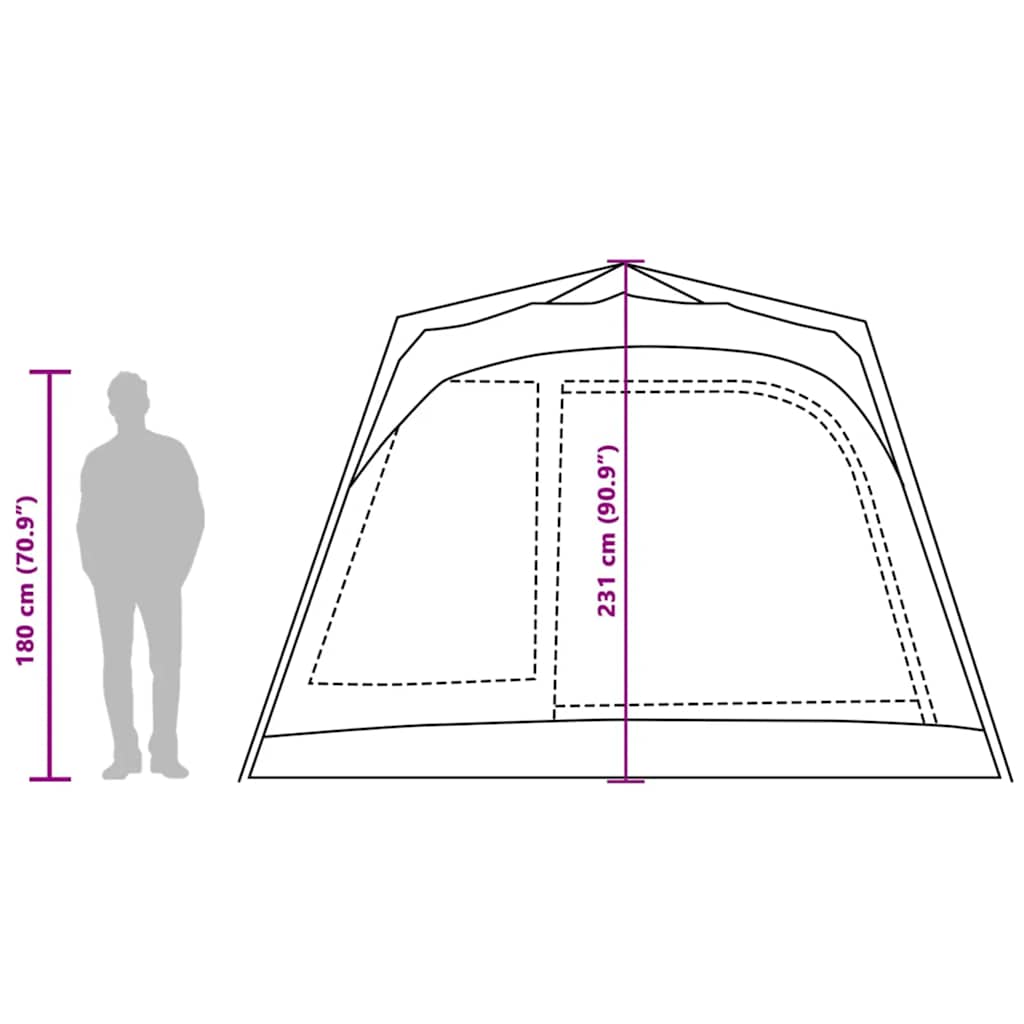 vidaXL Family Tent Cabin 7-Person Green Quick Release