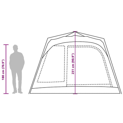 vidaXL Family Tent Cabin 7-Person Green Quick Release