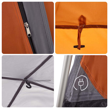 vidaXL Family Tent Cabin 7-Person Grey and Orange Quick Release