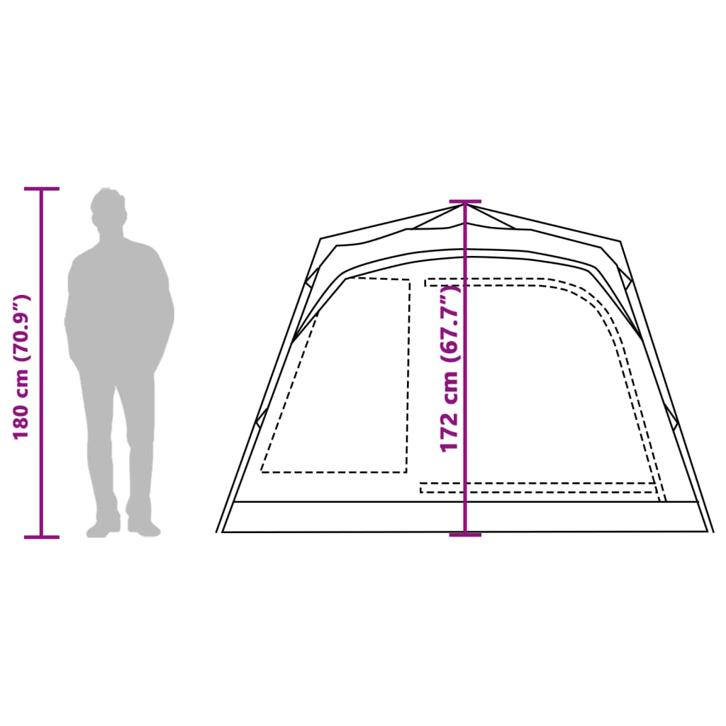 vidaXL Camping Tent Cabin 4-Person Blue Quick Release