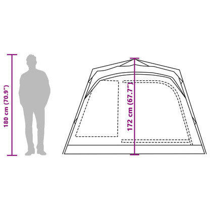 vidaXL Camping Tent Cabin 4-Person Blue Quick Release
