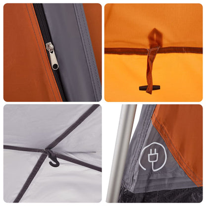 vidaXL Camping Tent Cabin 4-Person Grey and Orange Quick Release