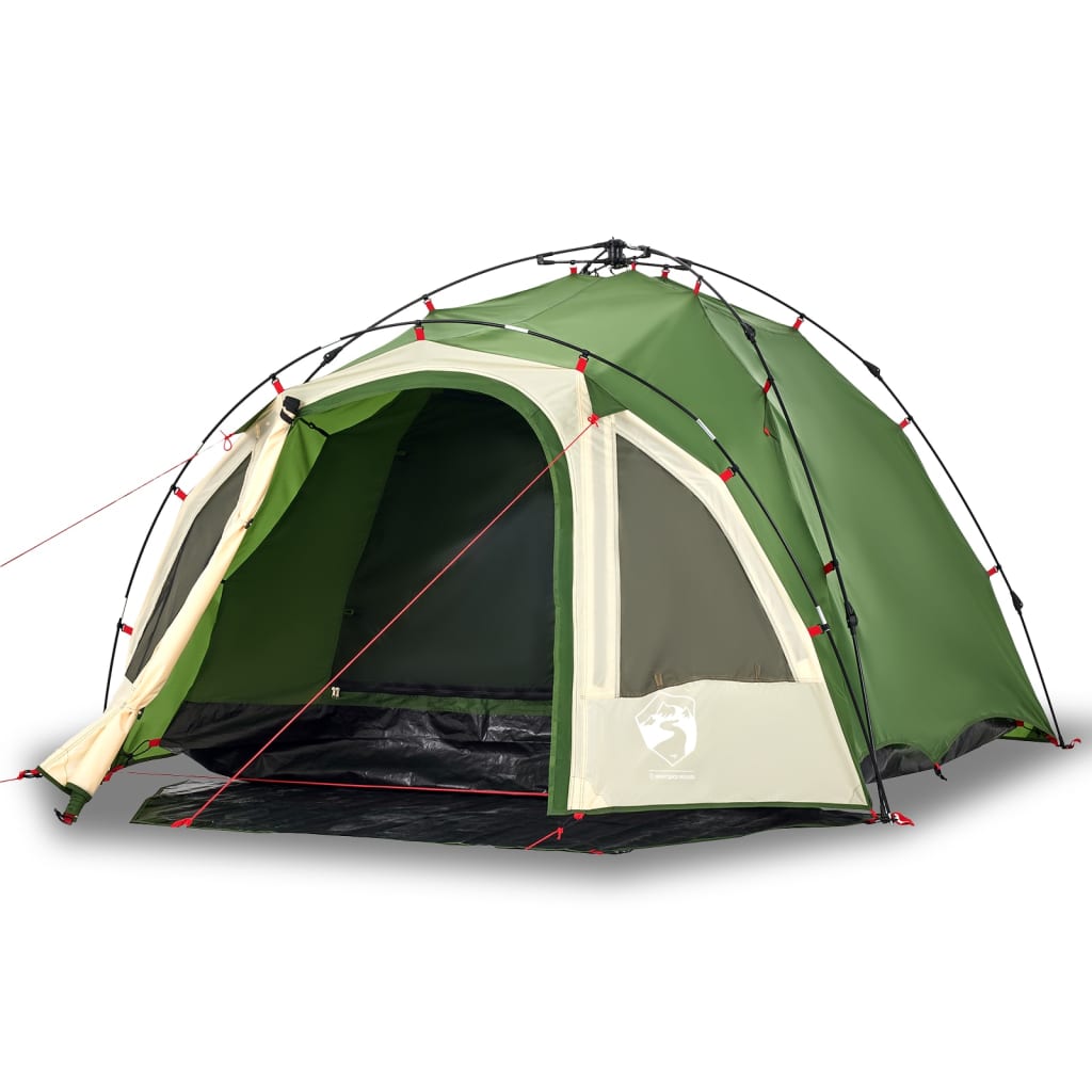 vidaXL Camping Tent Dome 3-Person Green Quick Release - 36405