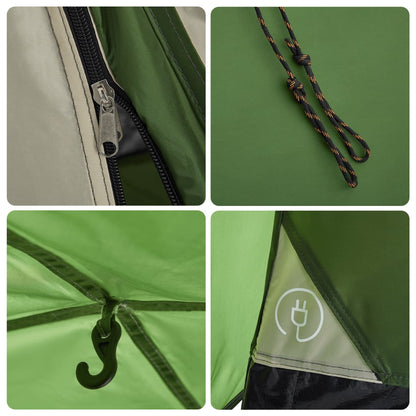 vidaXL Camping Tent Dome 3-Person Green Quick Release - 36405
