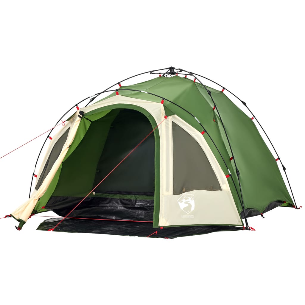 vidaXL Camping Tent Dome 3-Person Green Quick Release - 36405