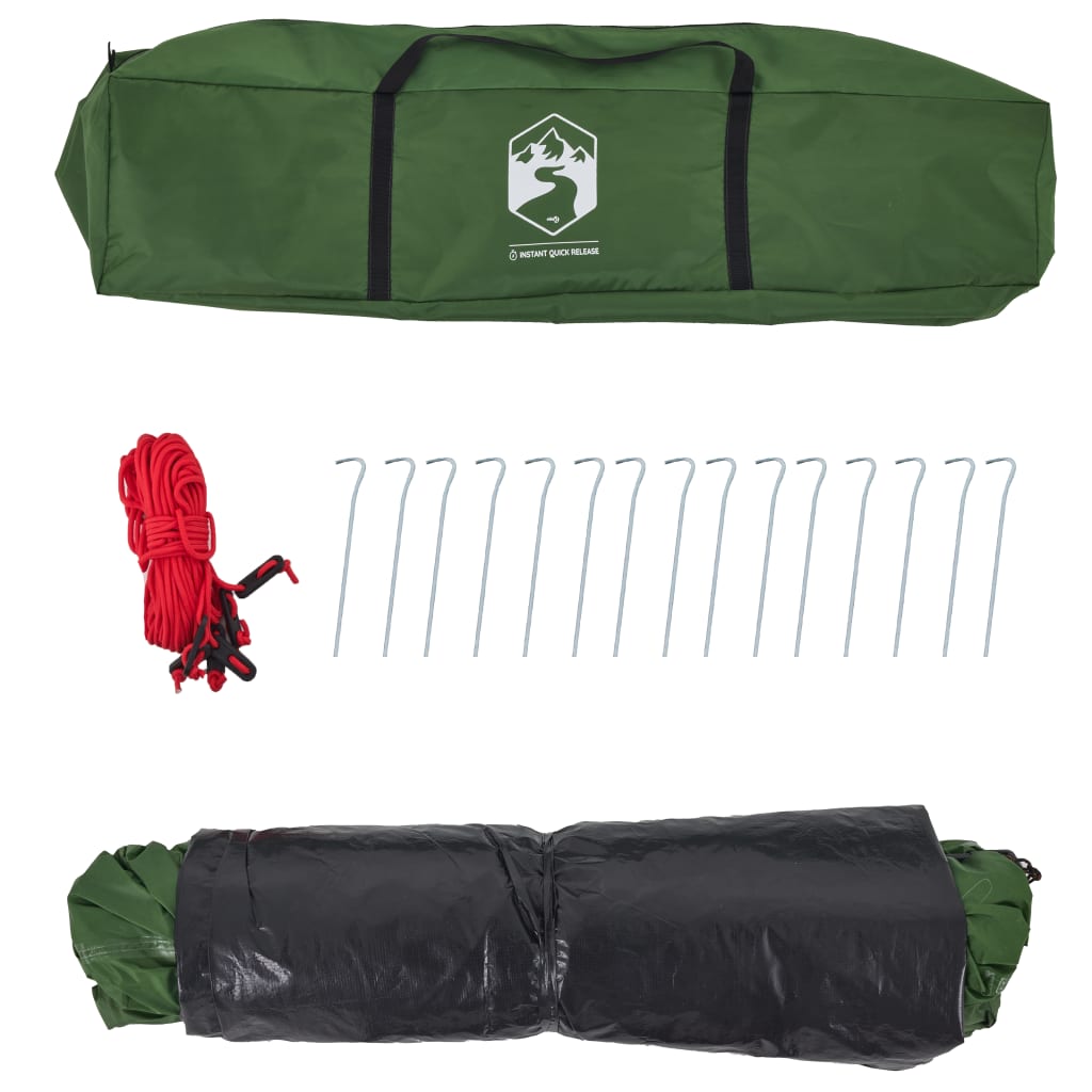 vidaXL Camping Tent Dome 3-Person Green Quick Release - 36405