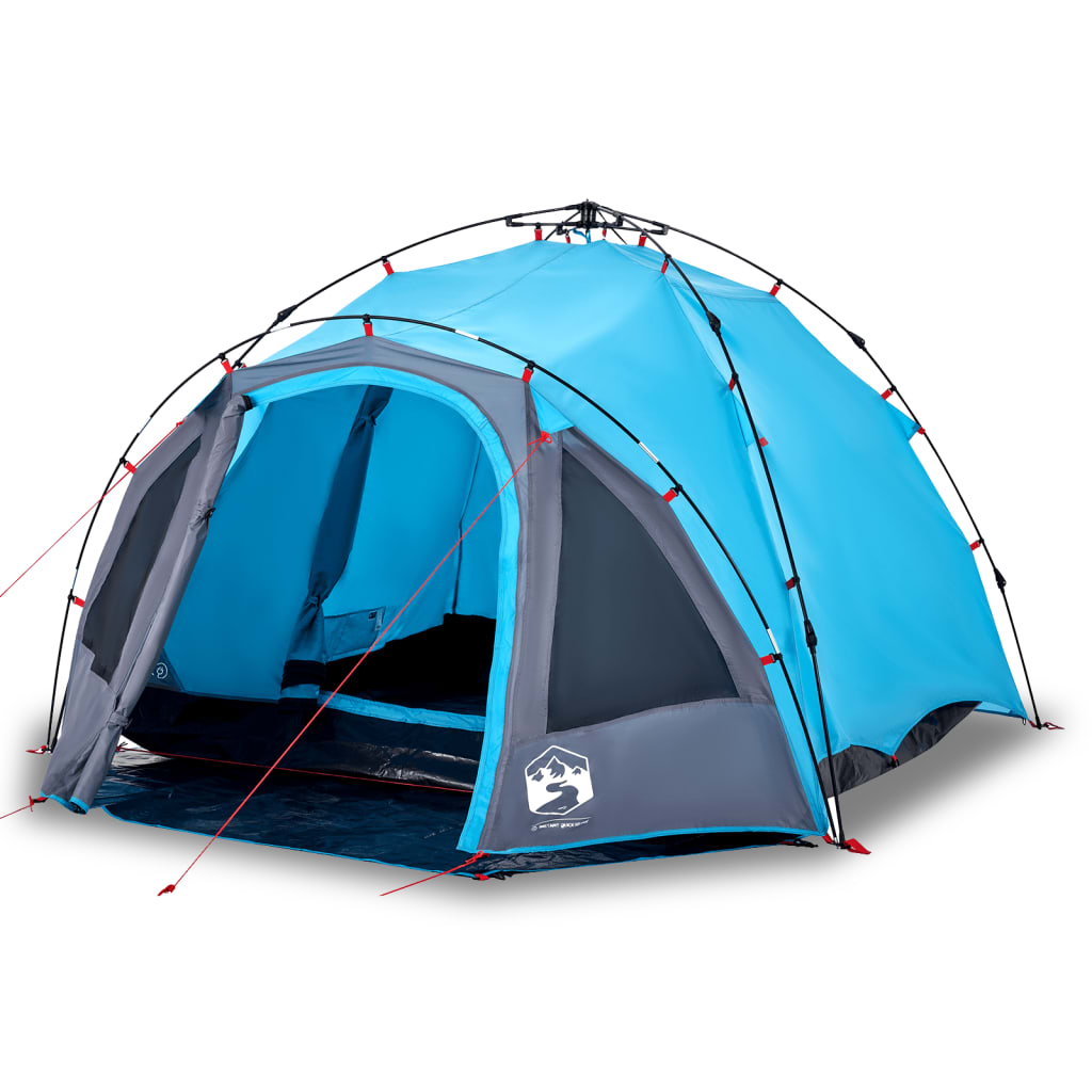 vidaXL Camping Tent Dome 3-Person Blue Quick Release - 36416