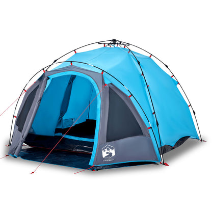 vidaXL Camping Tent Dome 3-Person Blue Quick Release - 36416