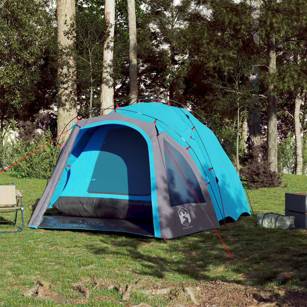 vidaXL Camping Tent Dome 3-Person Blue Quick Release - 36416