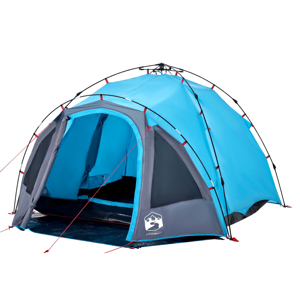 vidaXL Camping Tent Dome 3-Person Blue Quick Release - 36416