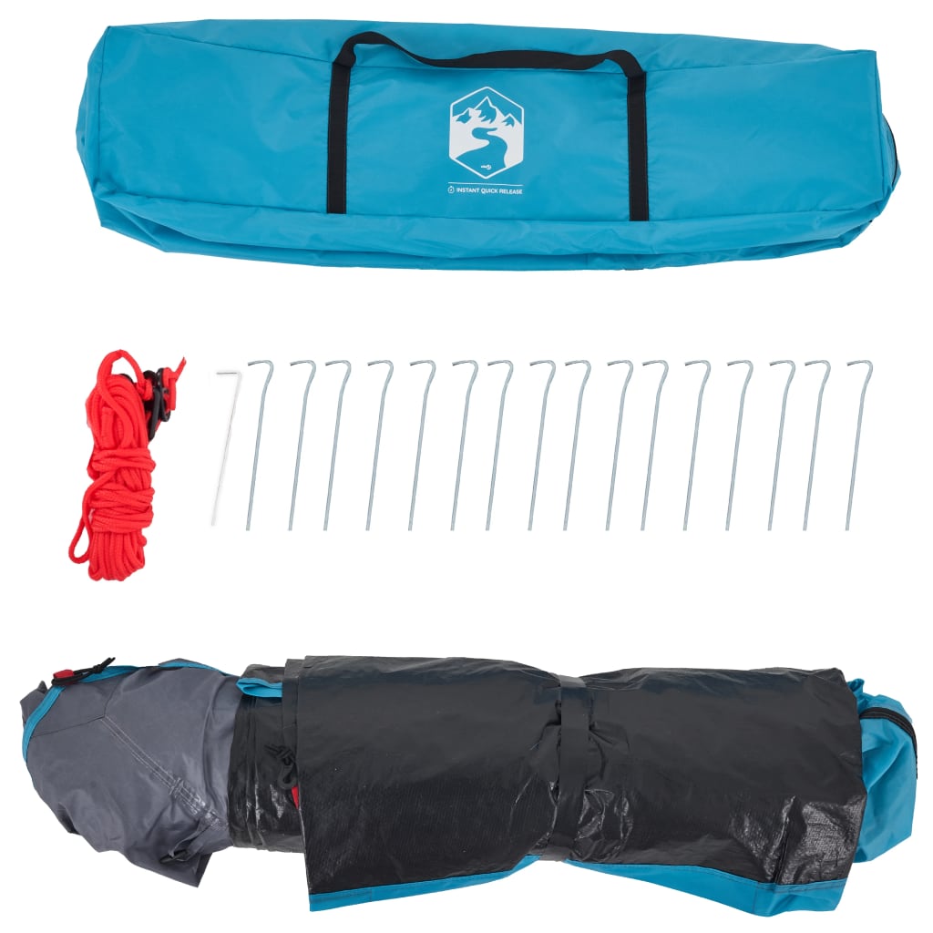 vidaXL Camping Tent Dome 3-Person Blue Quick Release - 36416